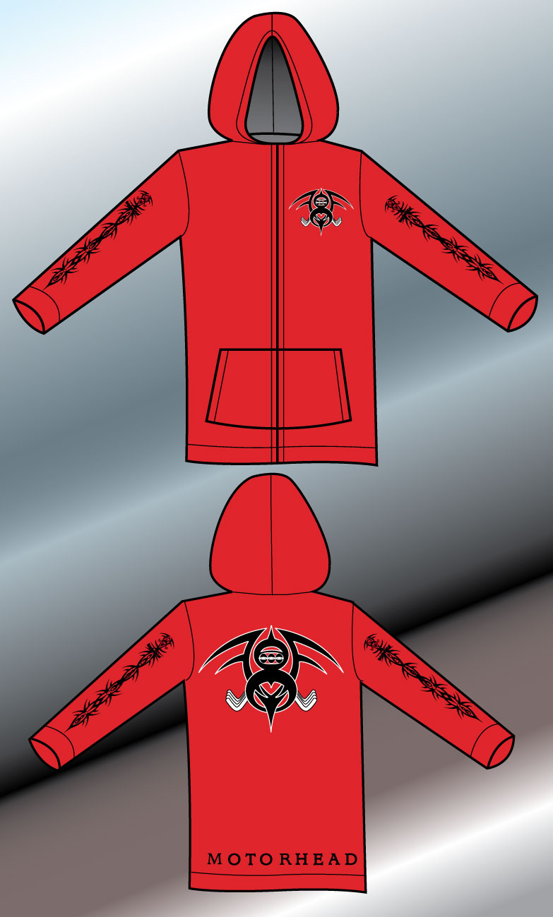 red motorhead v-8 hoodie